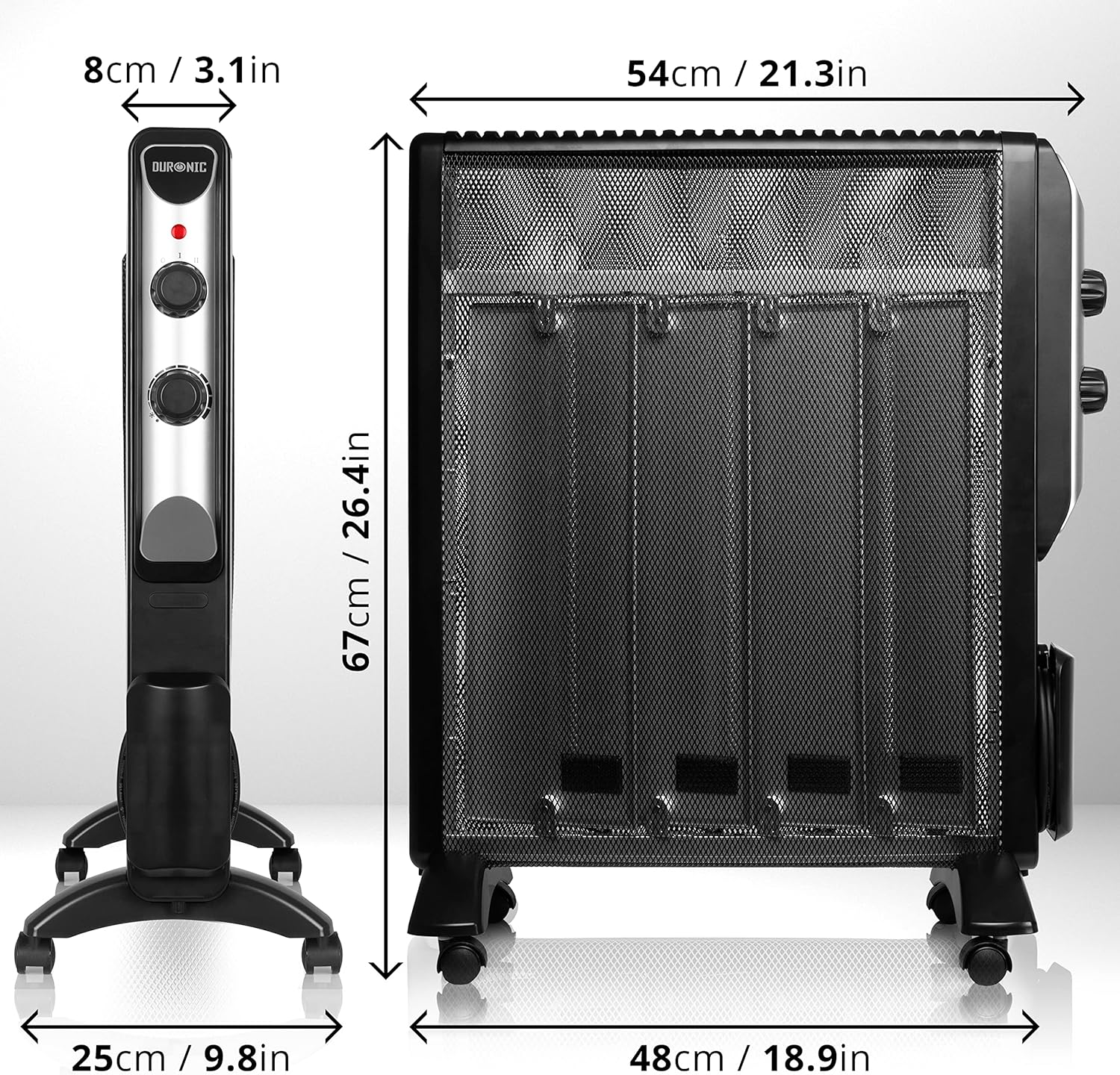 Duronic HV220 2kW Mica Panel Heater with Thermostat Zambia Ubuy