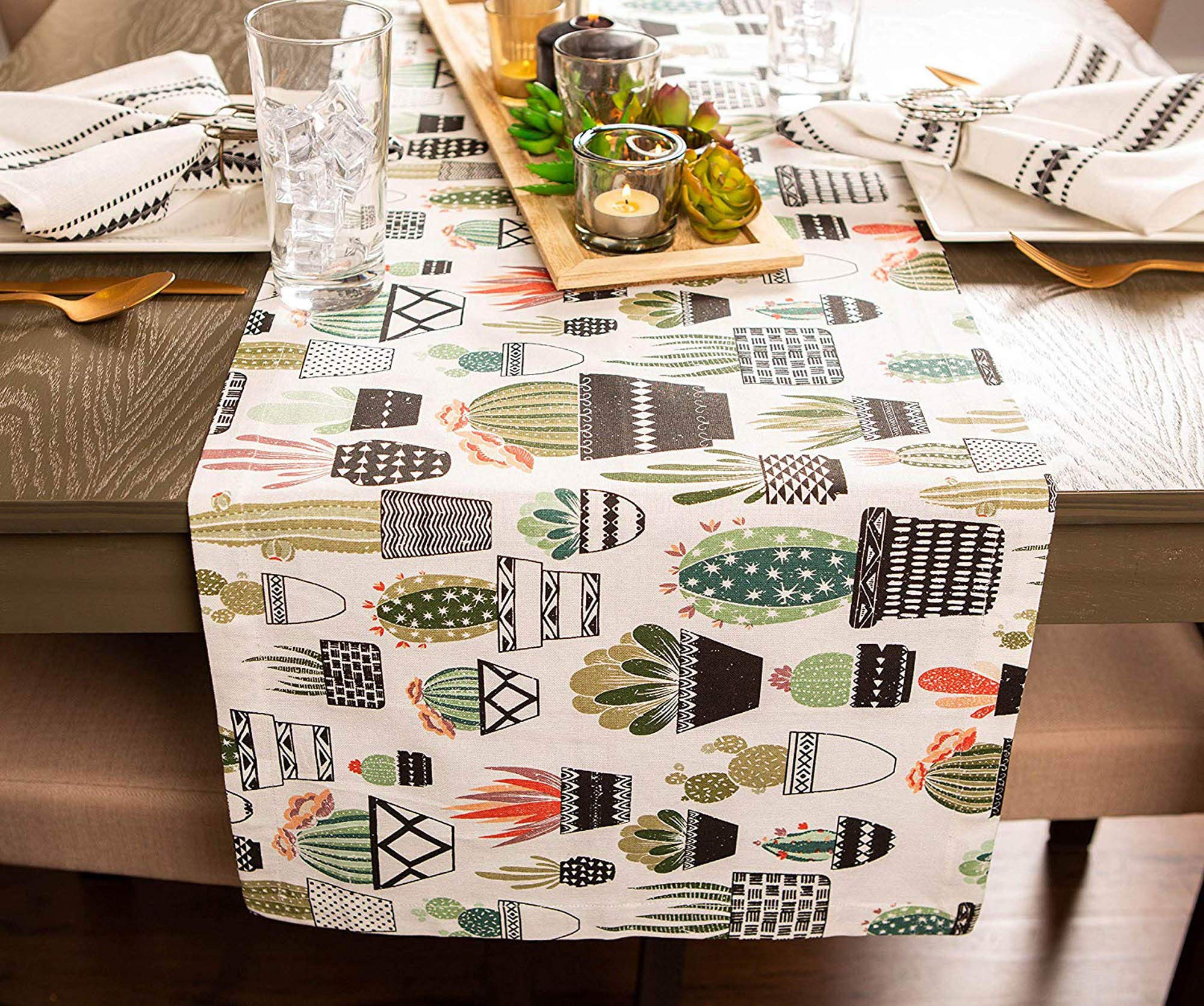 DII Urban Cactus Kitchen Collection, Table Runner, 14x108, Urban Oasis Cactus, 108 x 14 inch (Rectangular) - Image 3