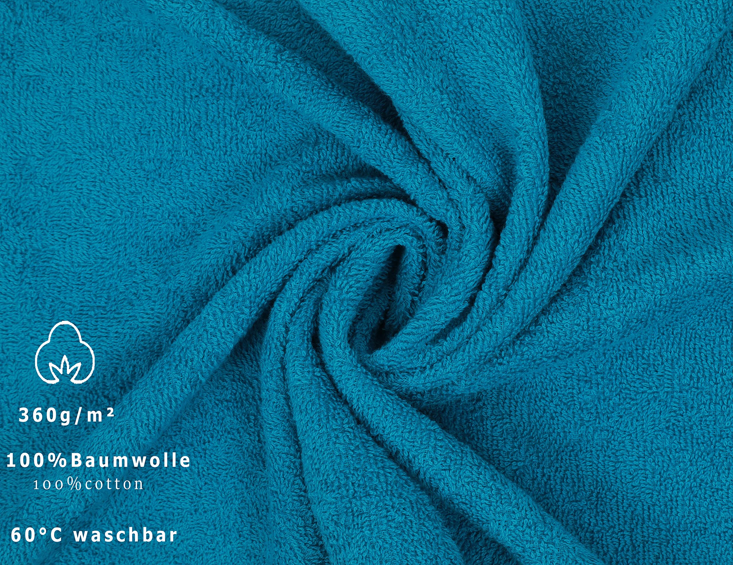 Betz Lot de 6 Serviettes de Bain XXL Palermo 100% Coton 100x200 cm Couleur Bleu pétrole