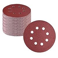 Vista 13 de WORKPRO 50 discos de lija de grano 60 – Papel de lija de 5 pulgadas con 8 agujeros de gancho y bucle para lijadora orbital aleatoria