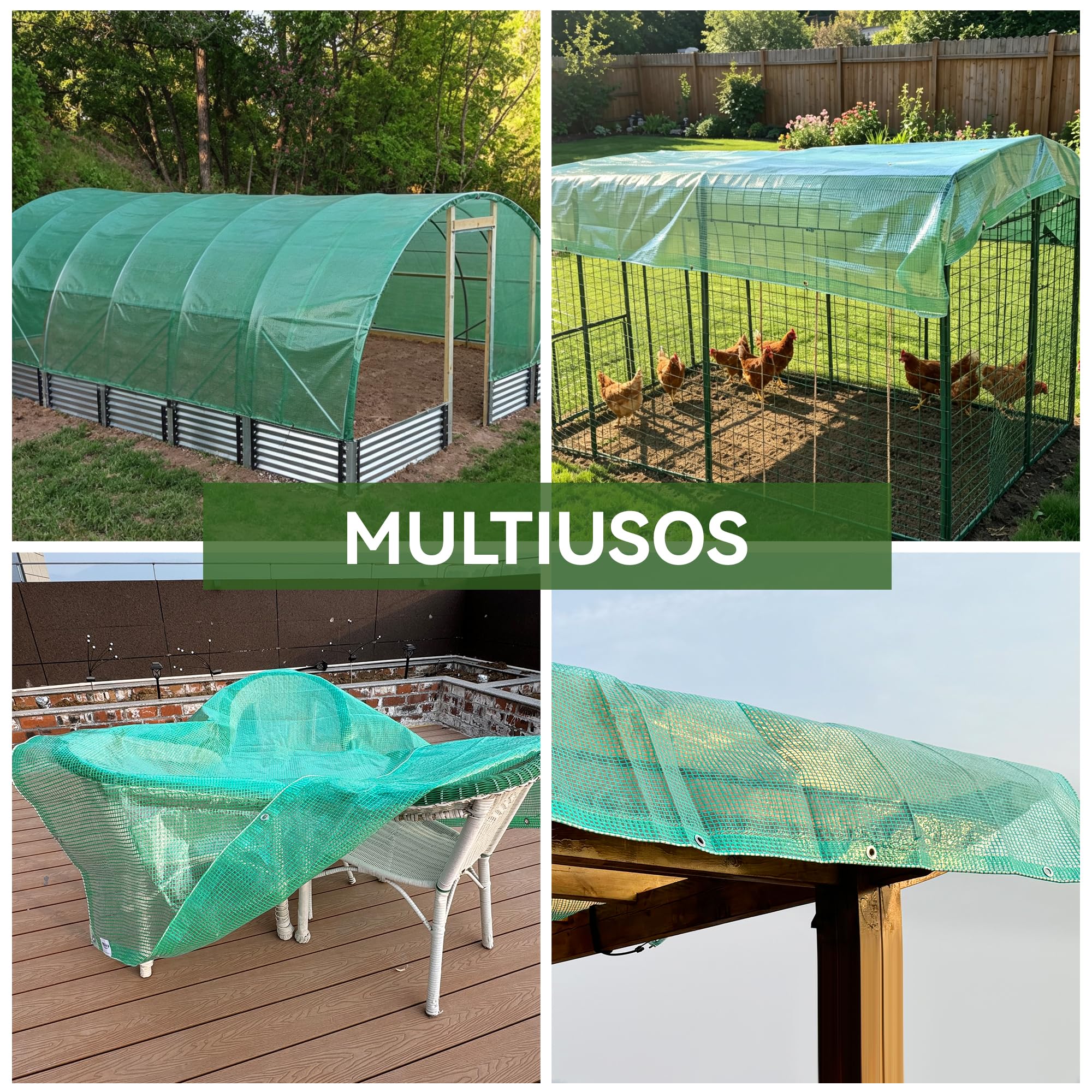 Telone Rinforzato con Occhielli in Metallo, Impermeabile e Antistrappo per Esterno, Giardino e Terrazzo 165g/m² Verde Trasparente 2x10 m