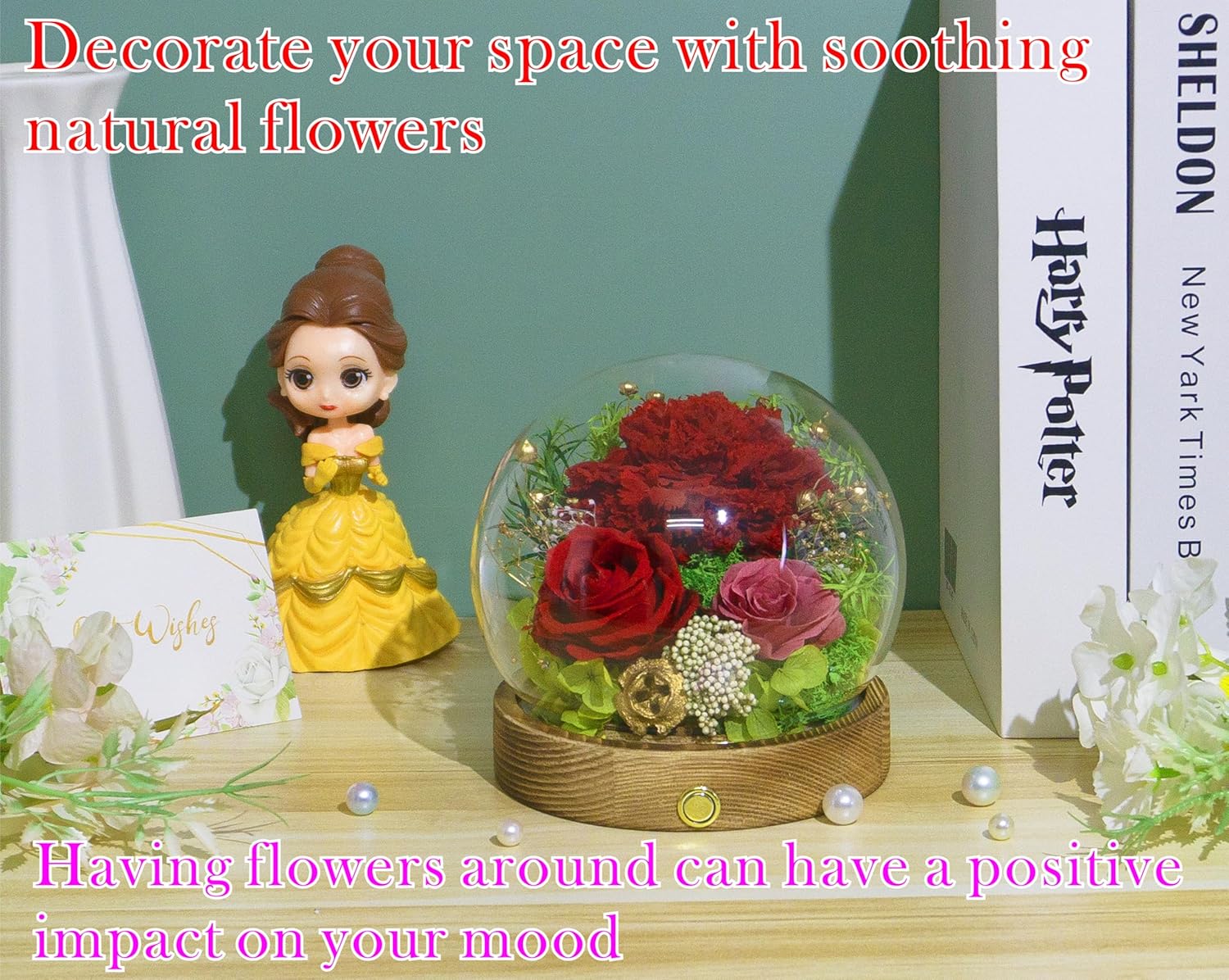Valley of Rain & Forest Long-Lasting Real Flowers, Unique Floral Gift For you to send Love for All Occasions, for Indoor Decoration (Red Carnation Arrangement)