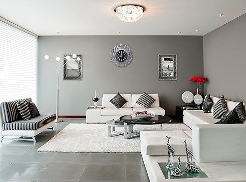 Miniatura 4 de Espejo de pared de mosaico de vidrio agrietado de 24 x 18 pulgadas, espejo decorativo rectangular enmarcado, espejo de acento, aspecto de piedra