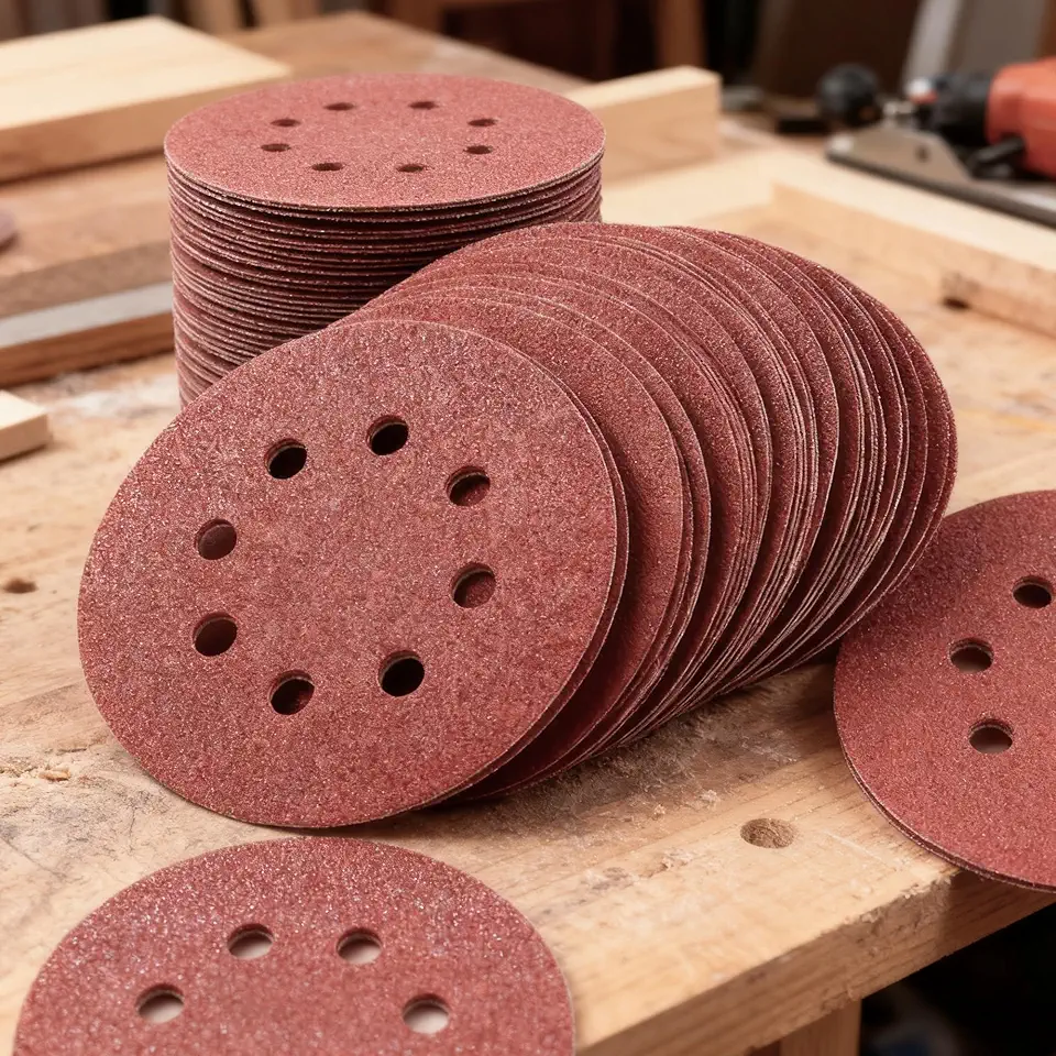 Kit de discos de lixamento de 12,7 cm - Gramatura 60 a 320 (8 grãos, 5 cada) para lixadeiras orbitais | Suporte de PE premium | Madeira, metal, lixa automotiva sortida