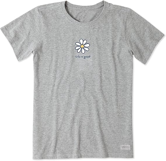 Life Is Good T-Shirt à Manches Courtes Avec Col En V Pour Femme