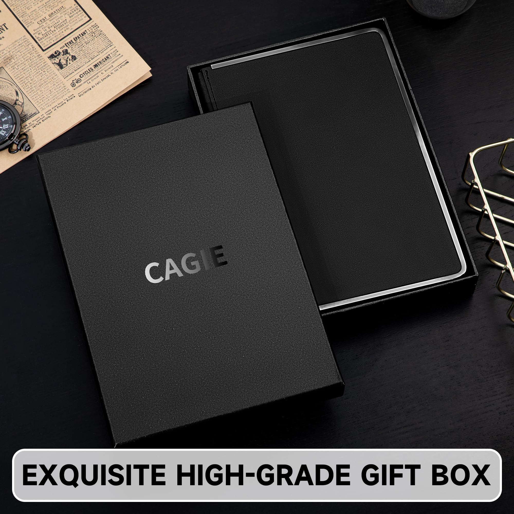 MINICAGIE Diario de cuero para hombres y mujeres, regalos de 288 páginas, 100 g/m², papel grueso, cuaderno A5, cuaderno de tapa dura para escribir, cuadernos para el trabajo, tomar notas, diario, 14.7