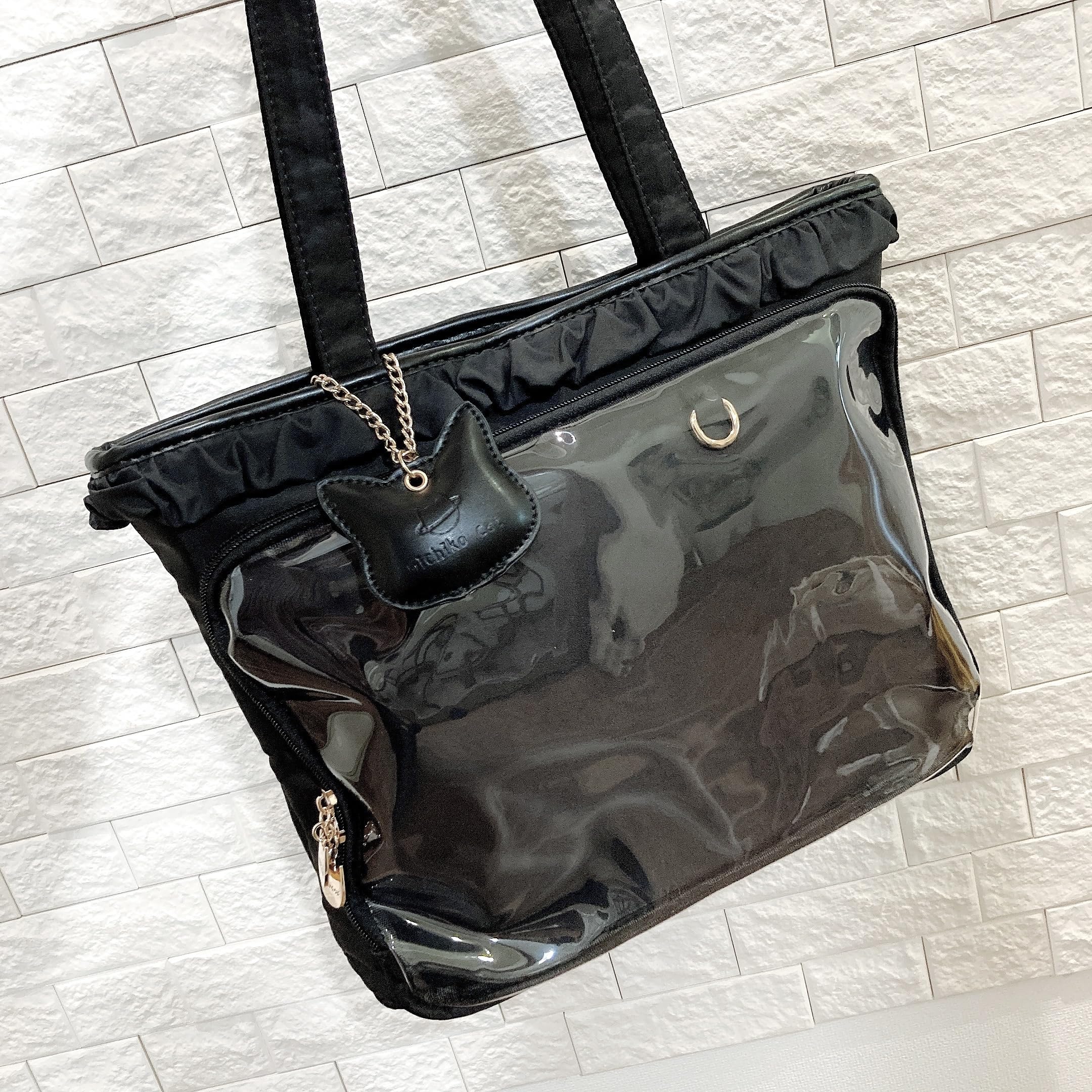 Amazon.co.jp: Michiko cat Ruffled Pain Bag, Pain Tote Bag