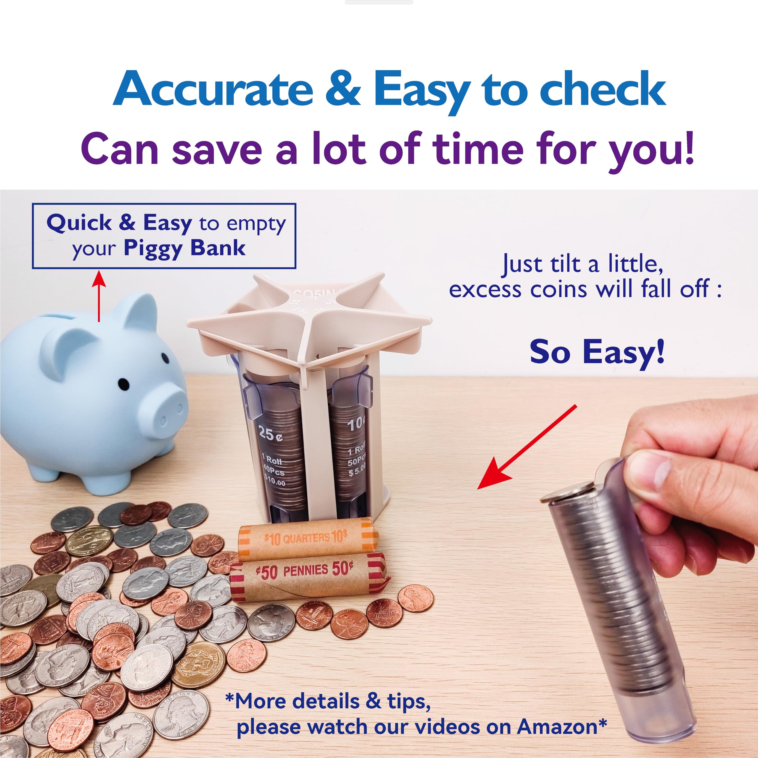 Amazon | CO5IN1 コインソーター チューブ コインカウンター コインラッパー付き 小銭ソーター交換カウンターマシン コインオーガナイザー  コインホルダー コインローラー 貯金箱を空にする 素早く簡単 正確でシンプル | 紙幣・コインカウンター | 文房具・オフィス用品