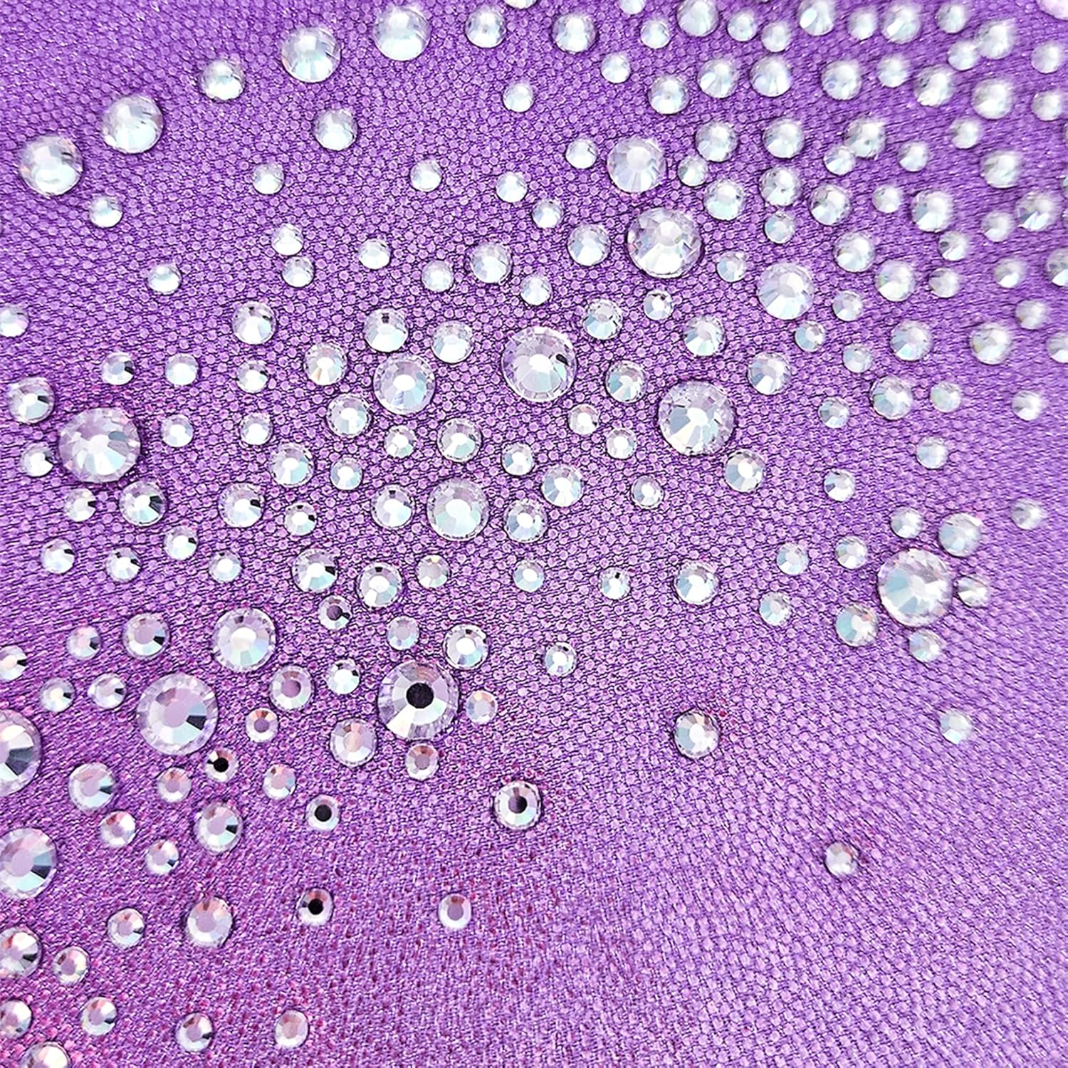 Destira Pixie Dust Gymnastics Leotard For Girls, Glittering Purple Tank With Dazzling Crystals And Matching Scrunchie - Image 3