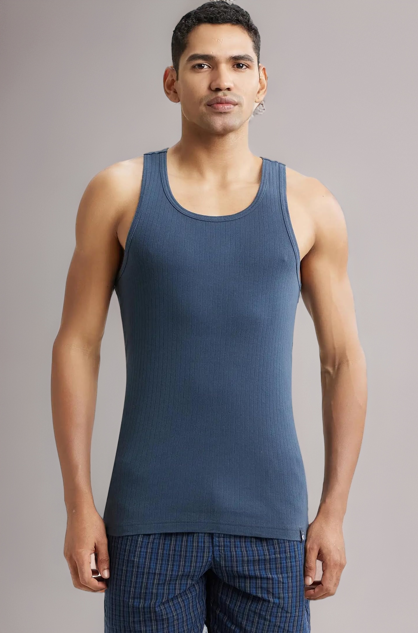 Jockey 9922 Men's Super Combed Cotton Rib Slim Fit Racer Back Styling Round Neck Gym Vest