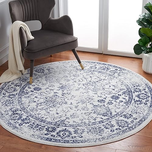 Miniatura 50 de Safavieh colección Adirondack - Alfombra de área, 8 x 10 pies, gris pizarra y marfil, diseño oriental desgastado, no desprende pelusa, fácil