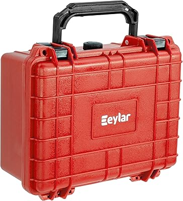 Eylar Protective Camera Hard Case Water & Shock Proof w/Foam, TSA Standards 9.12 inch 7.56 inch 4.37 inch (Red)