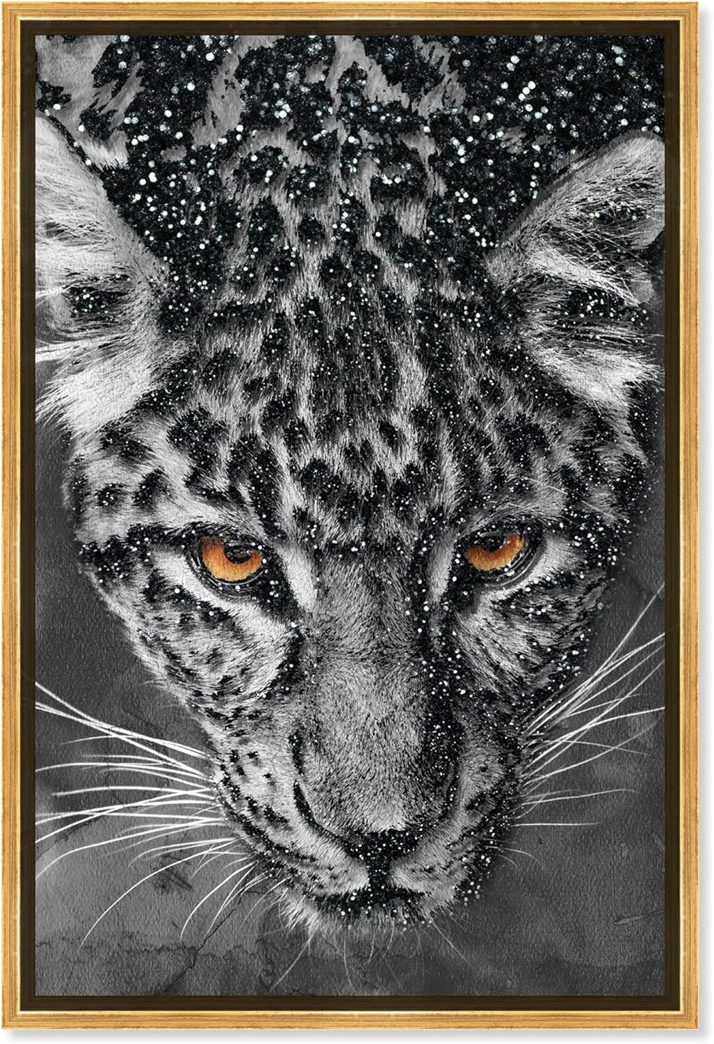 Animals Wall Art Felines Leopard Spots Glitter Home Décor