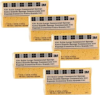 3M Extra Large Commercial Sponge – Durable, Highly Absorbent Cleaning Sponge for Heavy-Duty Tasks – Pack of 5