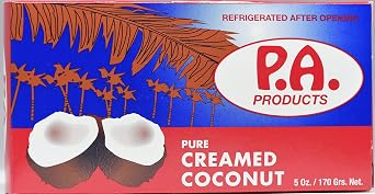 PA Products Coconut Cream - 5 oz Bar of Pure Creamed Coconut
