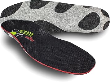 Pedag SPORTSLINE OUTDOOR Insole For Rugged Use Hiking Insoles Increased Performance Hand Washable Breathable with Arch Support Reduces Foot Fatigue EU 38/39, Size 8L/9L