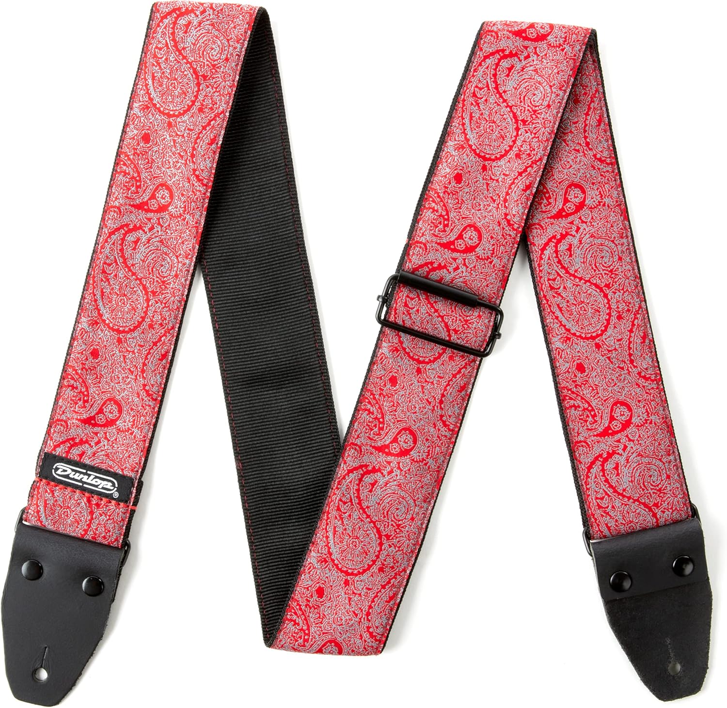 Jim Dunlop Jacquard Paisley Red Guitar Strap (D6711) : Musical Instruments