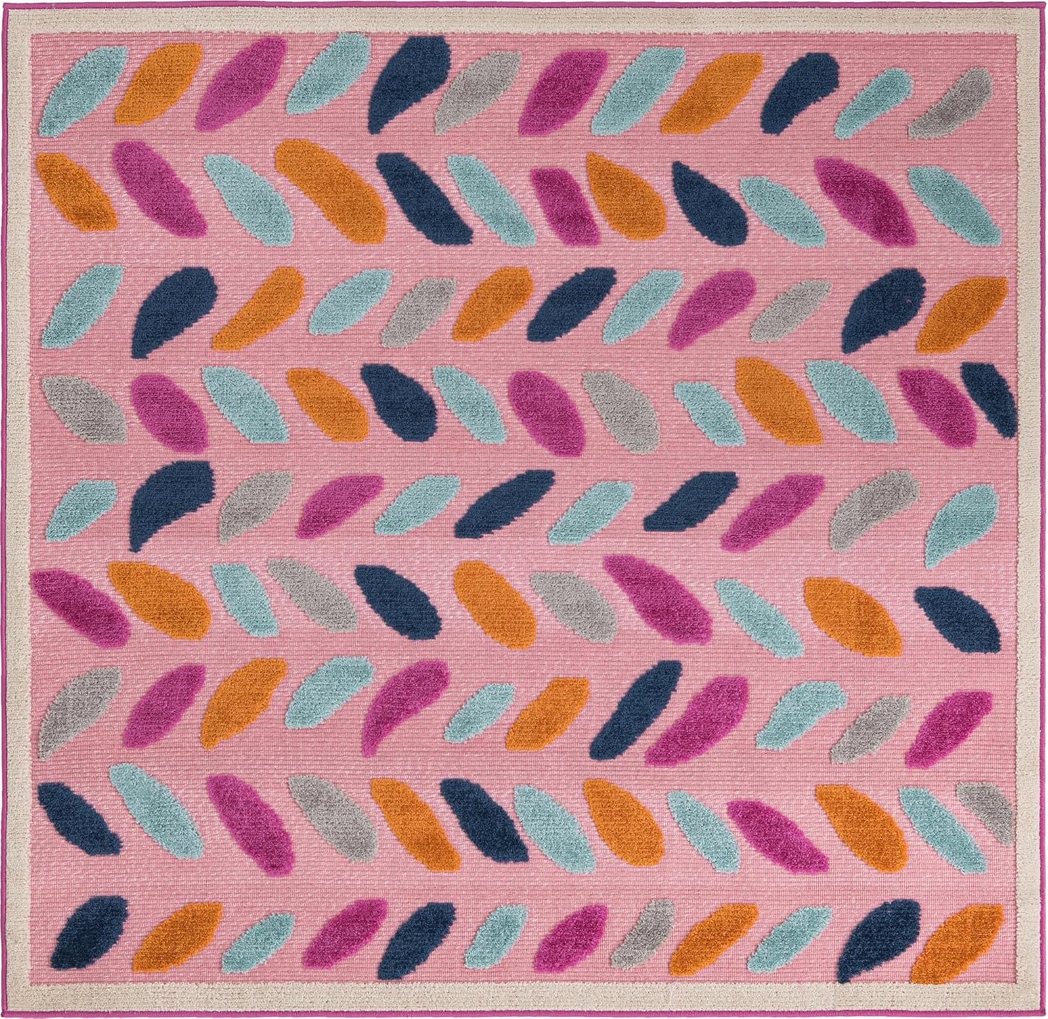 Rugs.com Aruba Outdoor Collection Rug – 6 Ft Runner Blue Low-Pile Rug Perfect for Any Outdoor Space, Hallways, Entryways