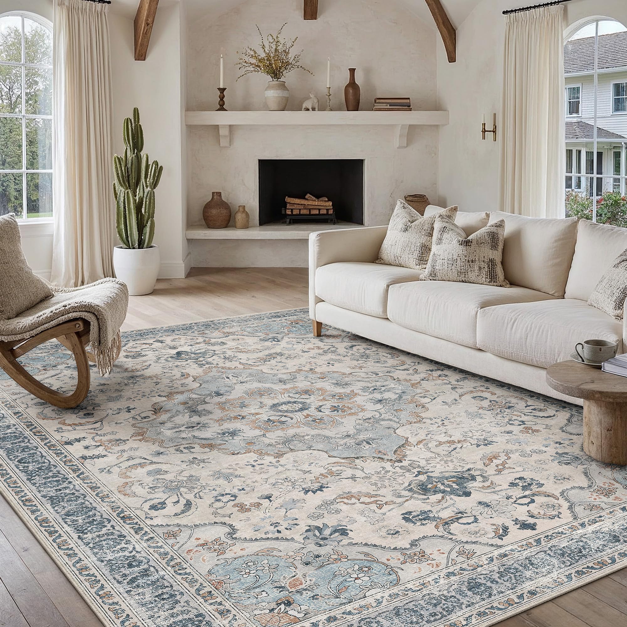 PureCozy Blue Vintage 10x12 Rug