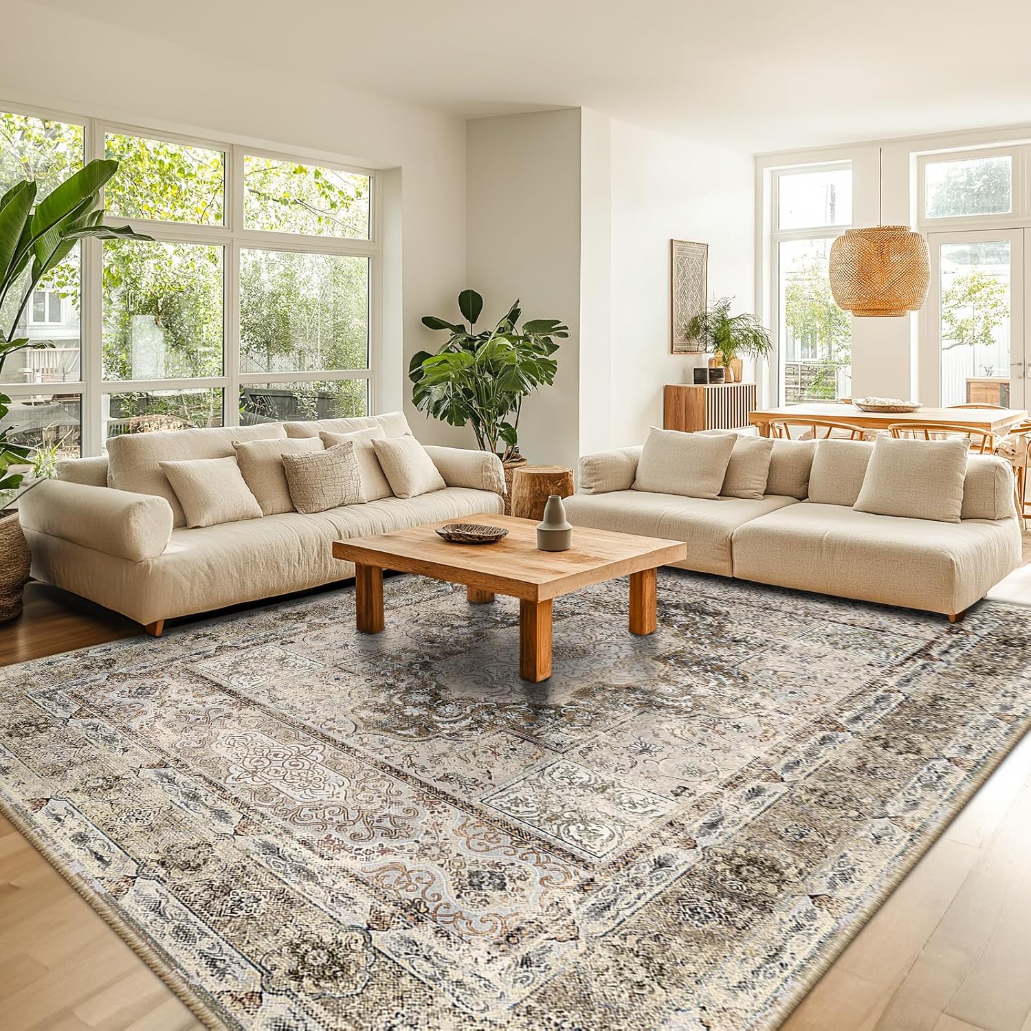 9x12 area rug low pile carpet non slip doormat machine washable area rugs for living room bedroom kitchen hallway dining room entrance indoor-khaki green khaki green 9' x 12' (rectangular)