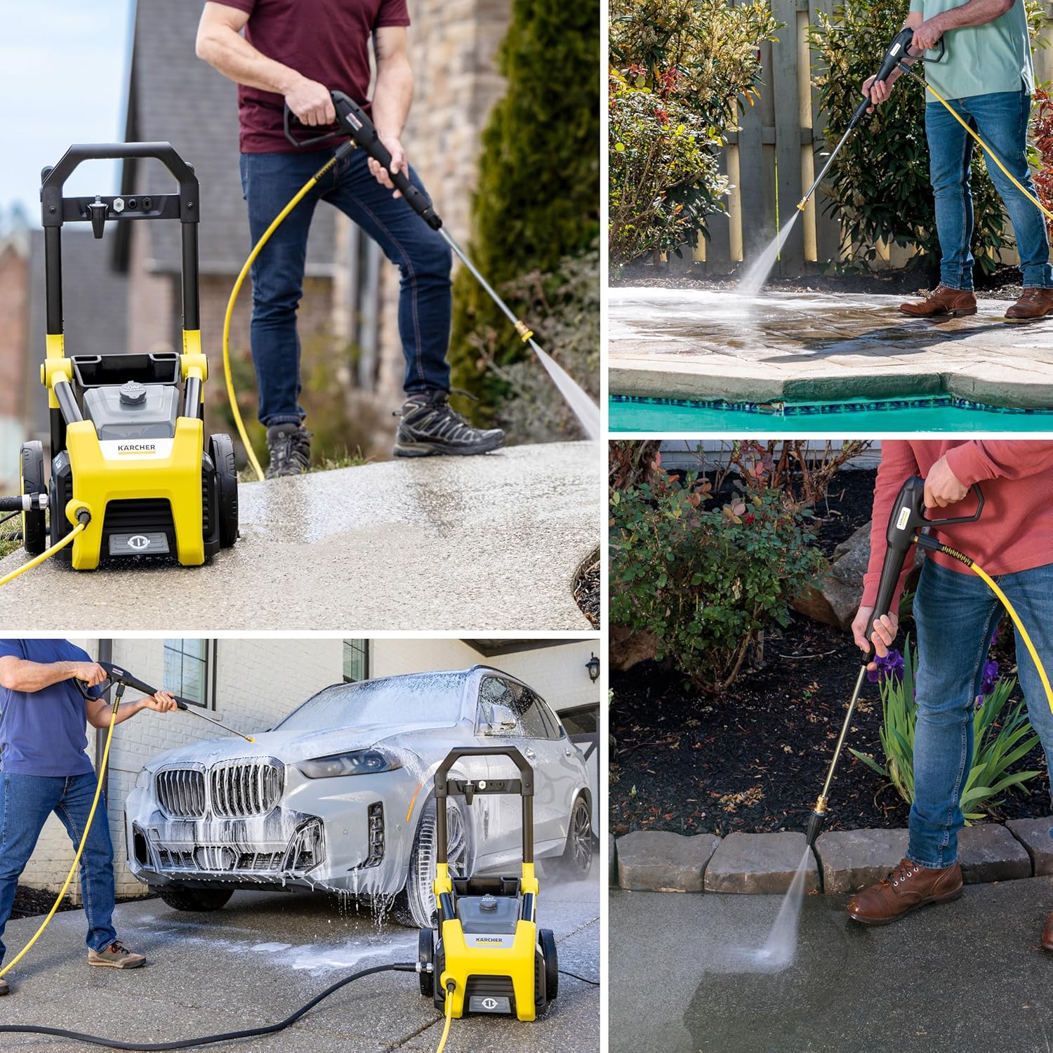 Kärcher Pressure Washer K2100PS, CETA Certified, 3 Spray Nozzles, Detergent Tank, for Cars, Driveways, Siding, Patios, 1.2 GPM