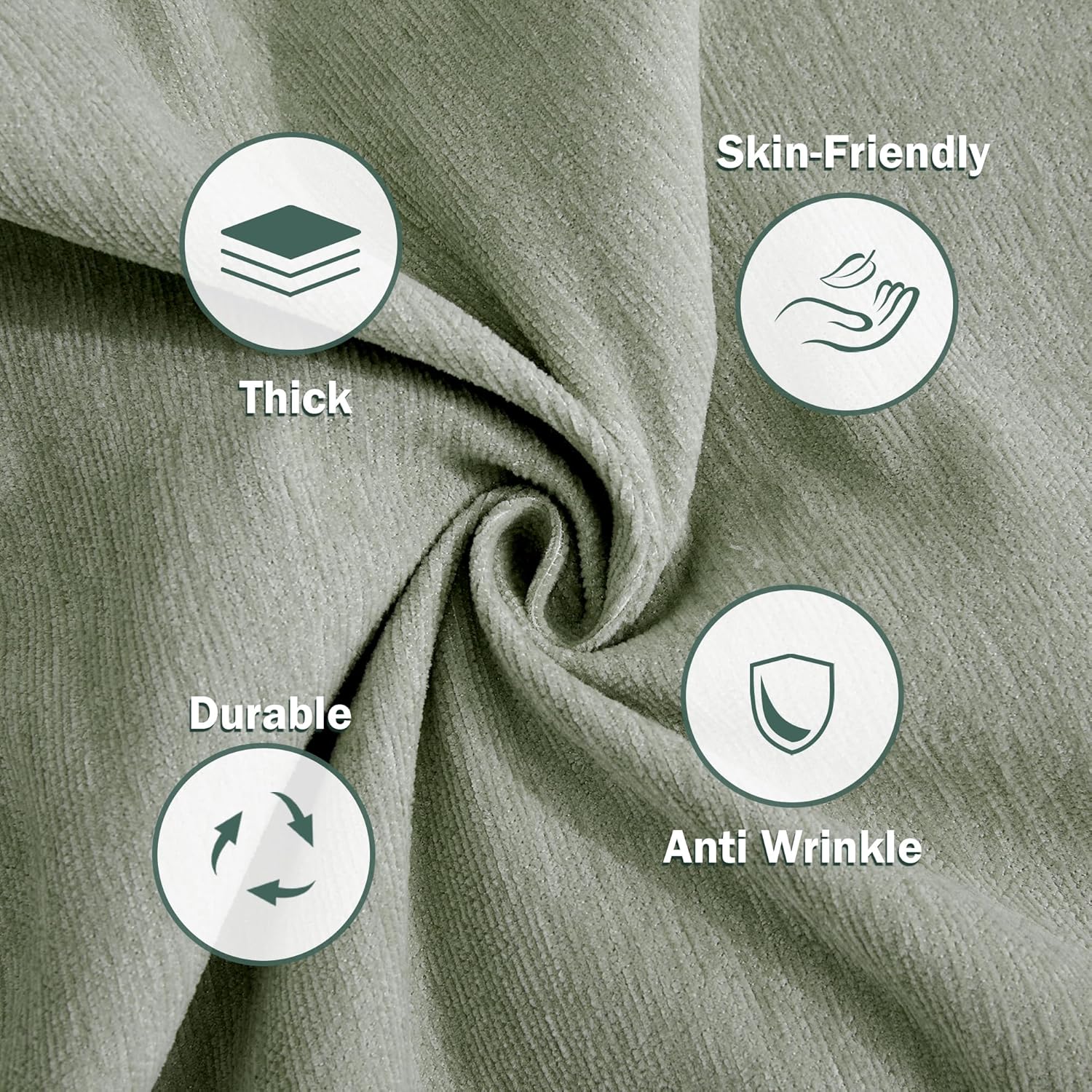 MEETSKY Sectional Couch Covers for Dog Chenille Sofa Cover, 2 Pieces Couch Cover for L Shape Sofa, Furniture Protector for Pets, Sofa Slipcover for 2-3 Cushion Couch (71"x118"+91"x118", Sage Green)