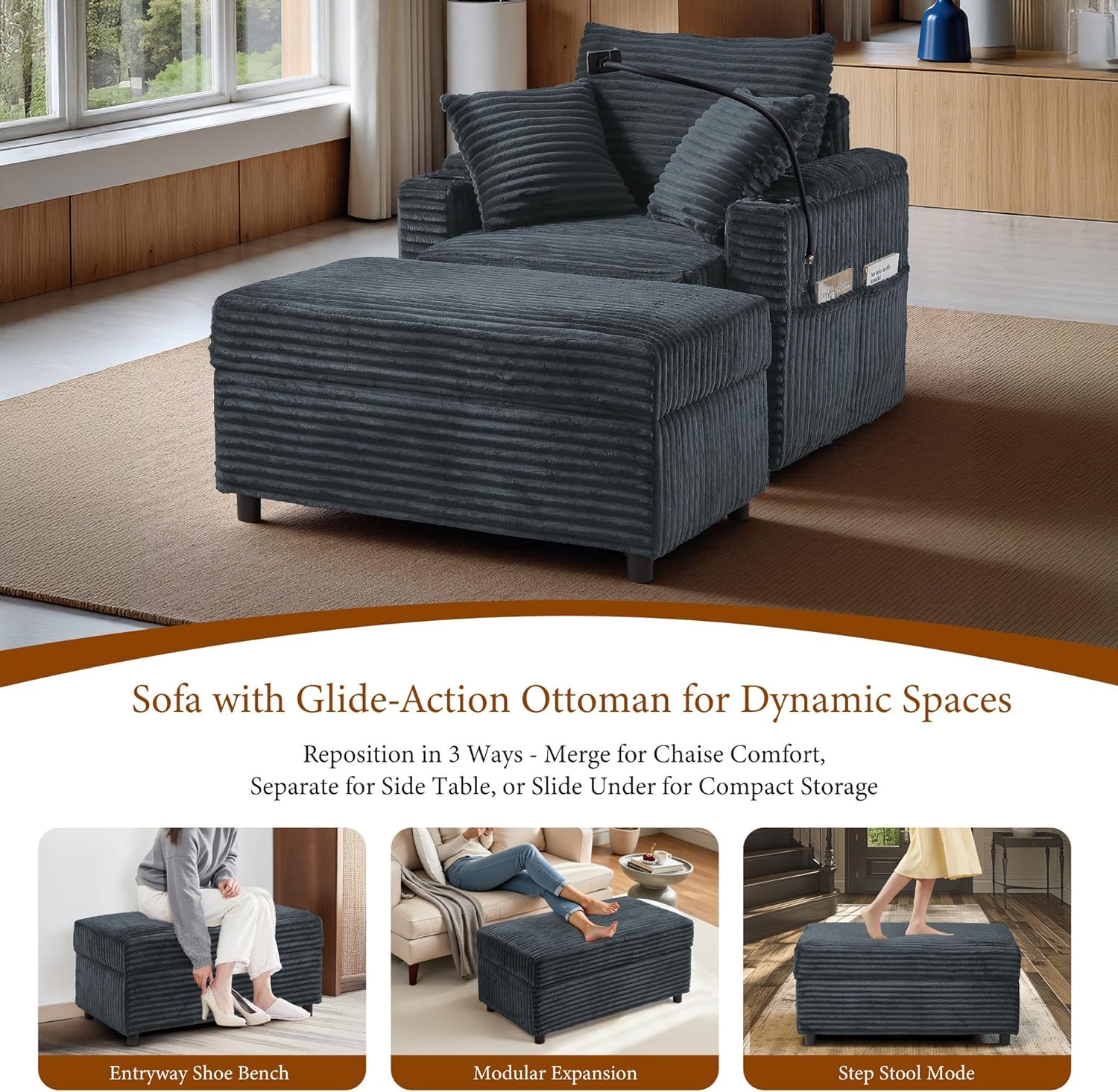 Accent Chair with Storage Ottoman Upholstered Living Nigeria Ubuy