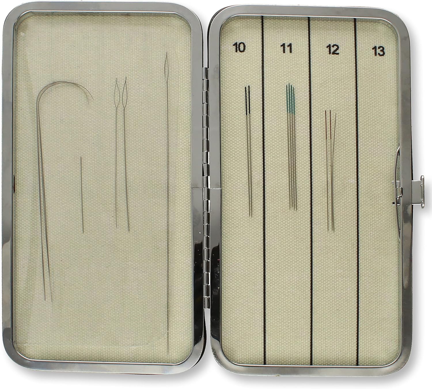 The Beadsmith Two Sided Magnetic Needle Case – Basic Elements – 6.25” x 3.25” x .75”, Snap Closure, One Side Printed with Needle Sizes – Keep Your Needles Organized and in One Place