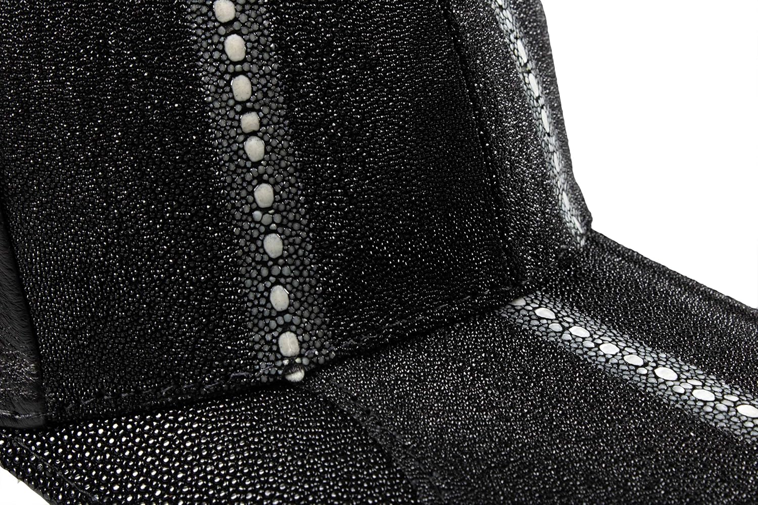 Exotic Cap Genuine Stingray Leather Black Color Adult Size Adjustable