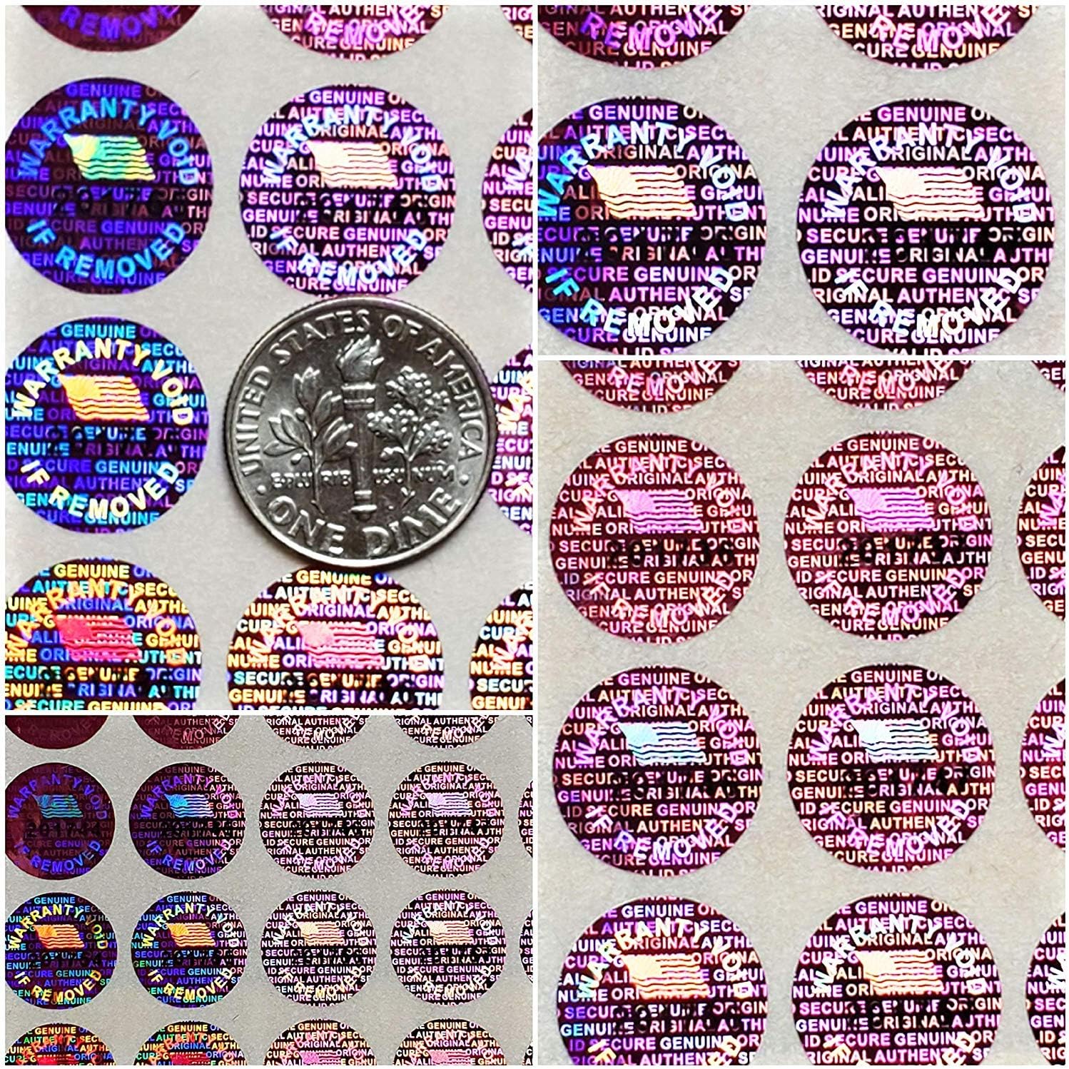 Purple Color 14 MM (0.53 inch) Round with Serial Number Hologram Labels Tamper Evident Stickers Security Void Seals Labels - Dealimax Brand (1000)
