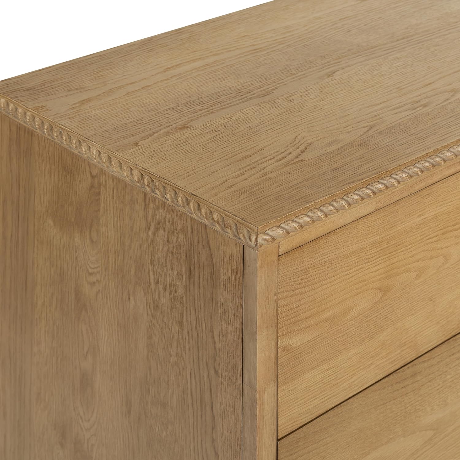 SAFAVIEH Couture - Octavian Rope Detail Dresser - Brown Oak - 6-Drawer Storage Chest - Fully Assembled, Ideal for Bedroom, Guest Room, 66" W x 20" D x 34" H (SFV2234A)