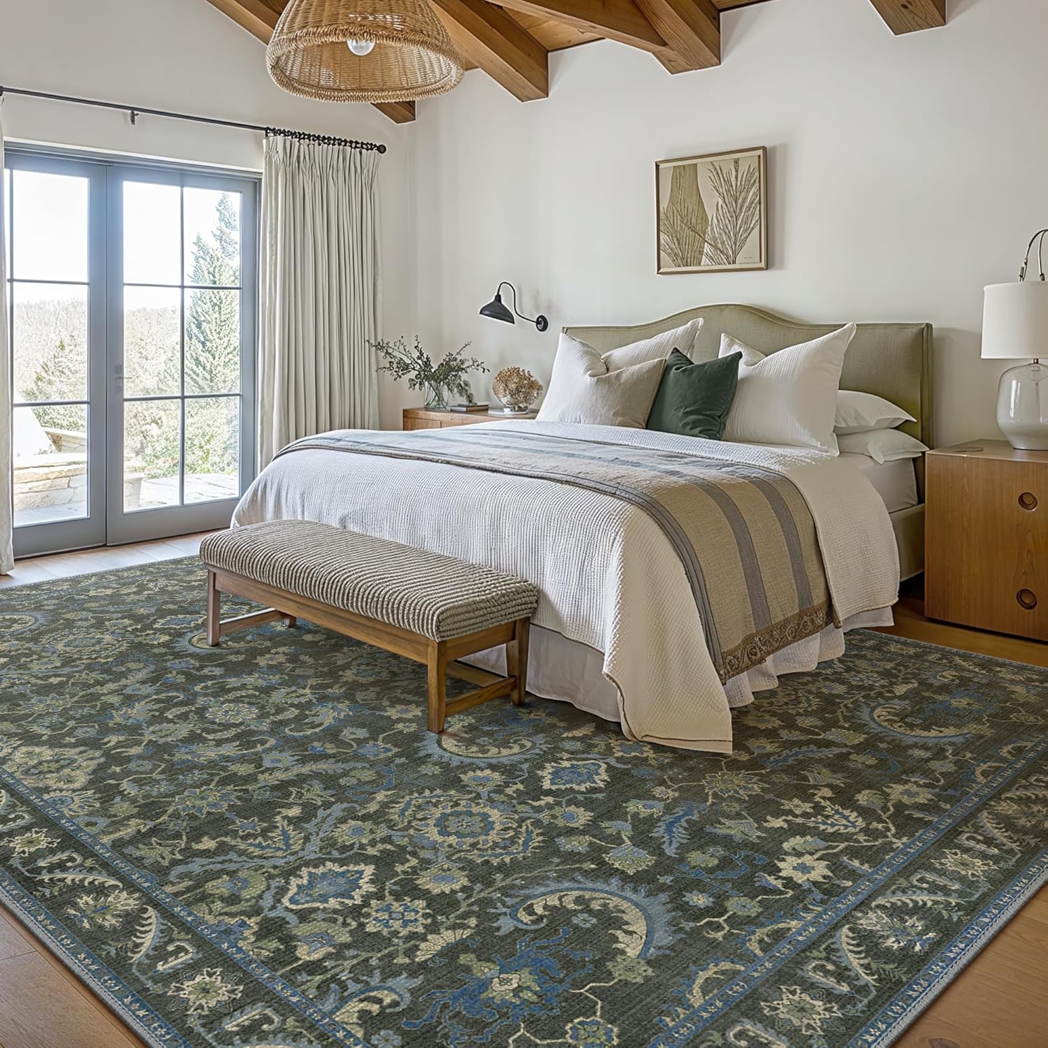 GENIMO Washable Area Rugs for Living Room Bedroom, 8×10 Boho