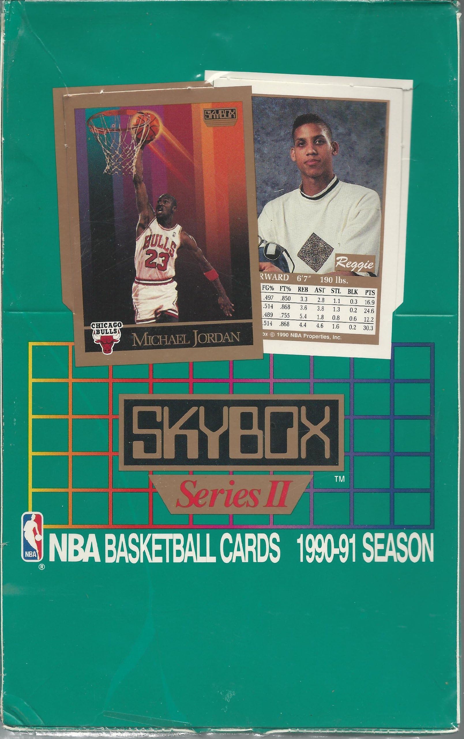 Skybox 1990-91 Basketball Collectible Card Box, 540 Pieces, Series 2, 36 Packs of 15 Cards Each