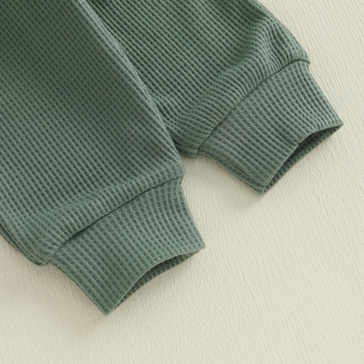 Kupretty Baby Boy Clothes 3 6 12 18 Months Fall Winter Outfit Mama's Boy Embroidery Waffle Long Sleeve Romper Pants Set - Image 6