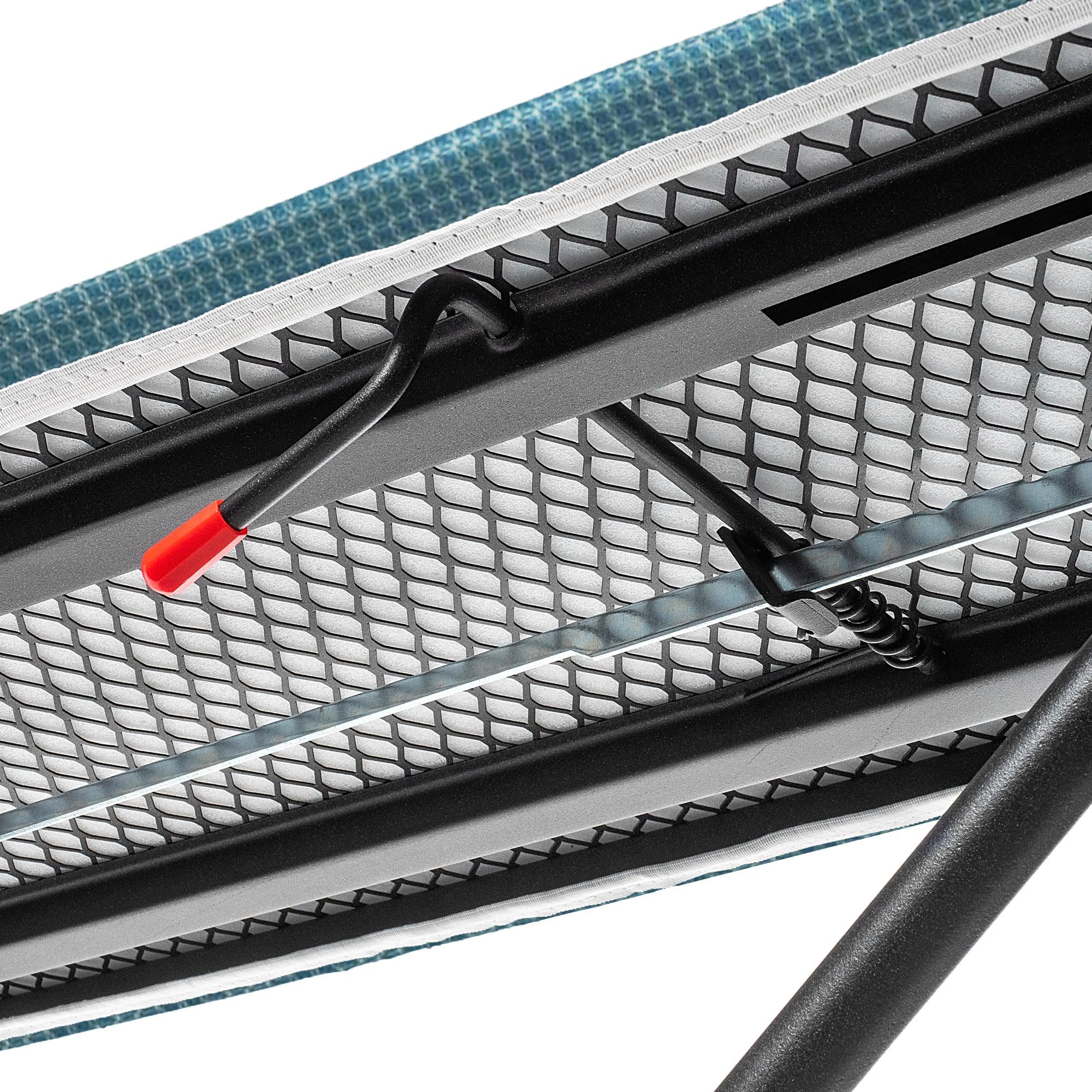 KADAX Tischbügelbrett 110x30cm - Stabiler Bügeltisch für Dampfbügelstation, klappbar, höhenverstellbar, mit hitzebeständiger Bügeleisenablage, ausziehbares Fach