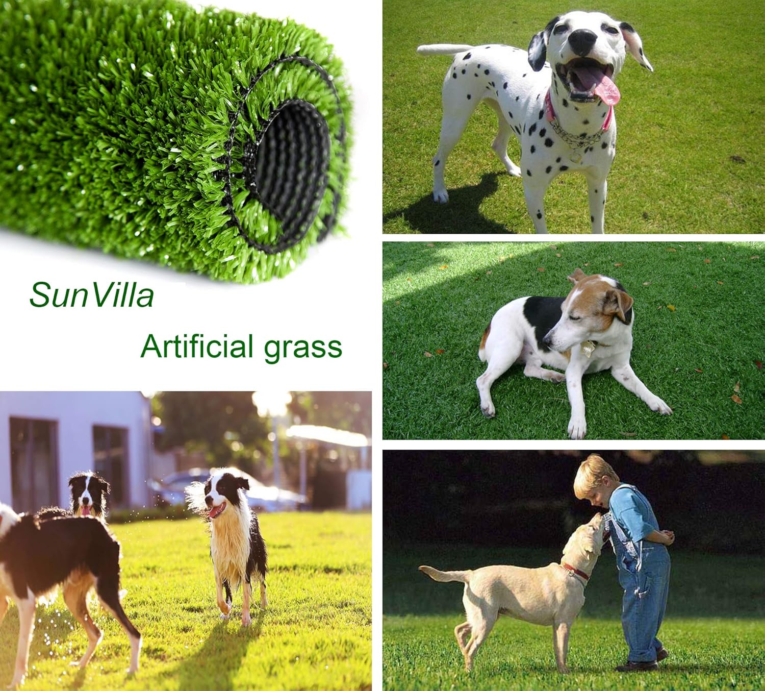 SunVilla Premium Artificial Grass, Drainage Mat, 4' x 10' Artificial Turf for Dogs