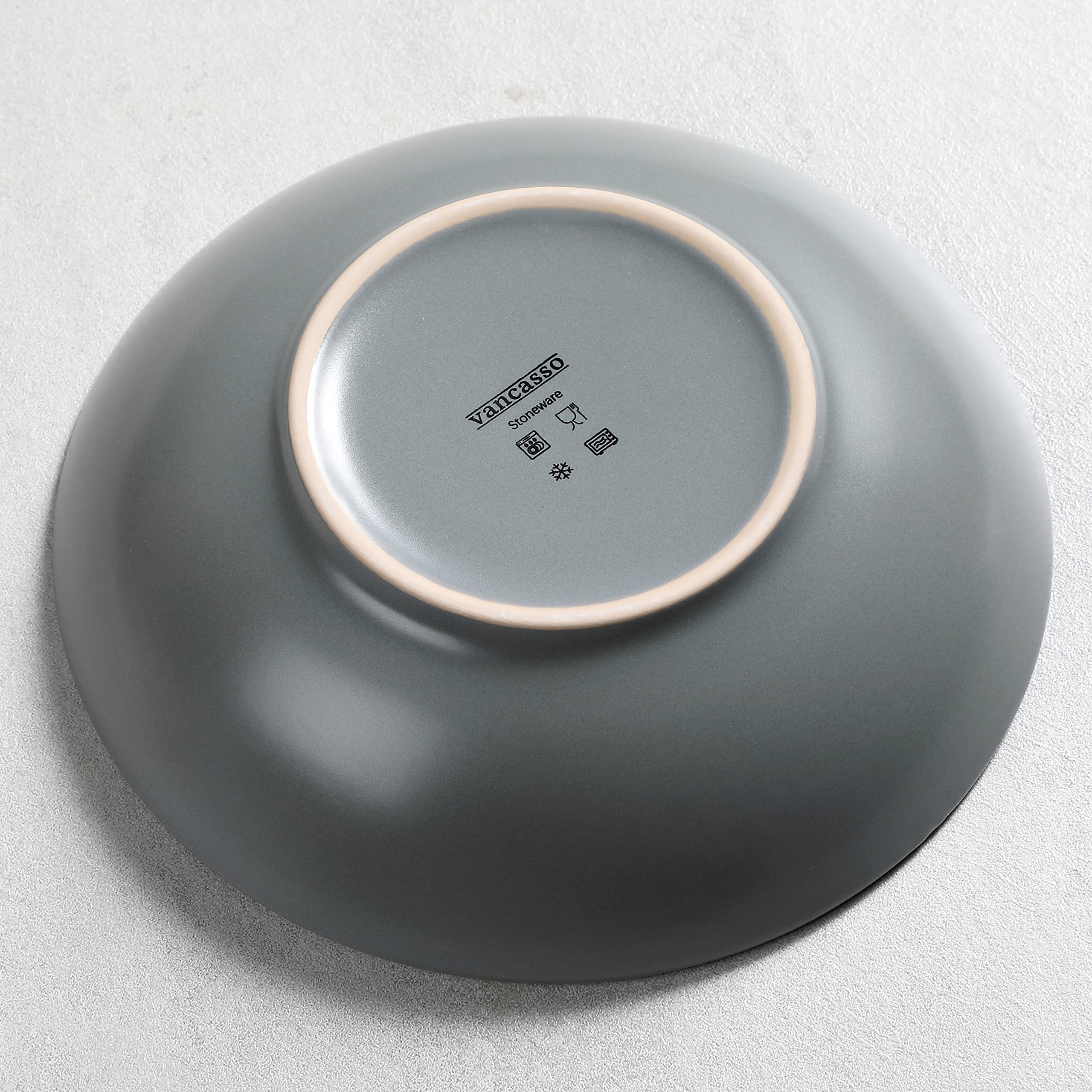 vancasso, Série Moda, Assiette Creuse en Céramique, Assiette à Soupe Saladier - 12 Pièces