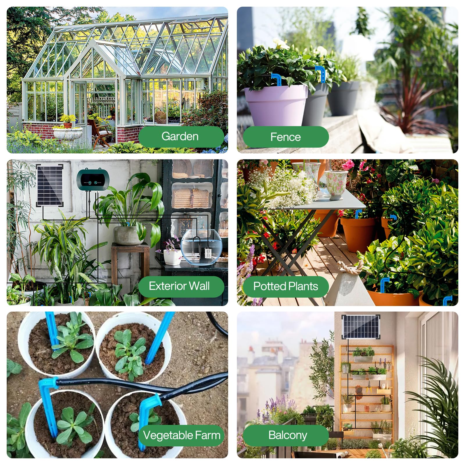 Irrigazione Automatica Energia Solare, Sistema Automatico di Irrigazione del Giardino con Timer e Tubo Lungo 35M, Set di Irrigazione a Goccia per Piante in Vaso in Soggiorno, Patio, Balcone