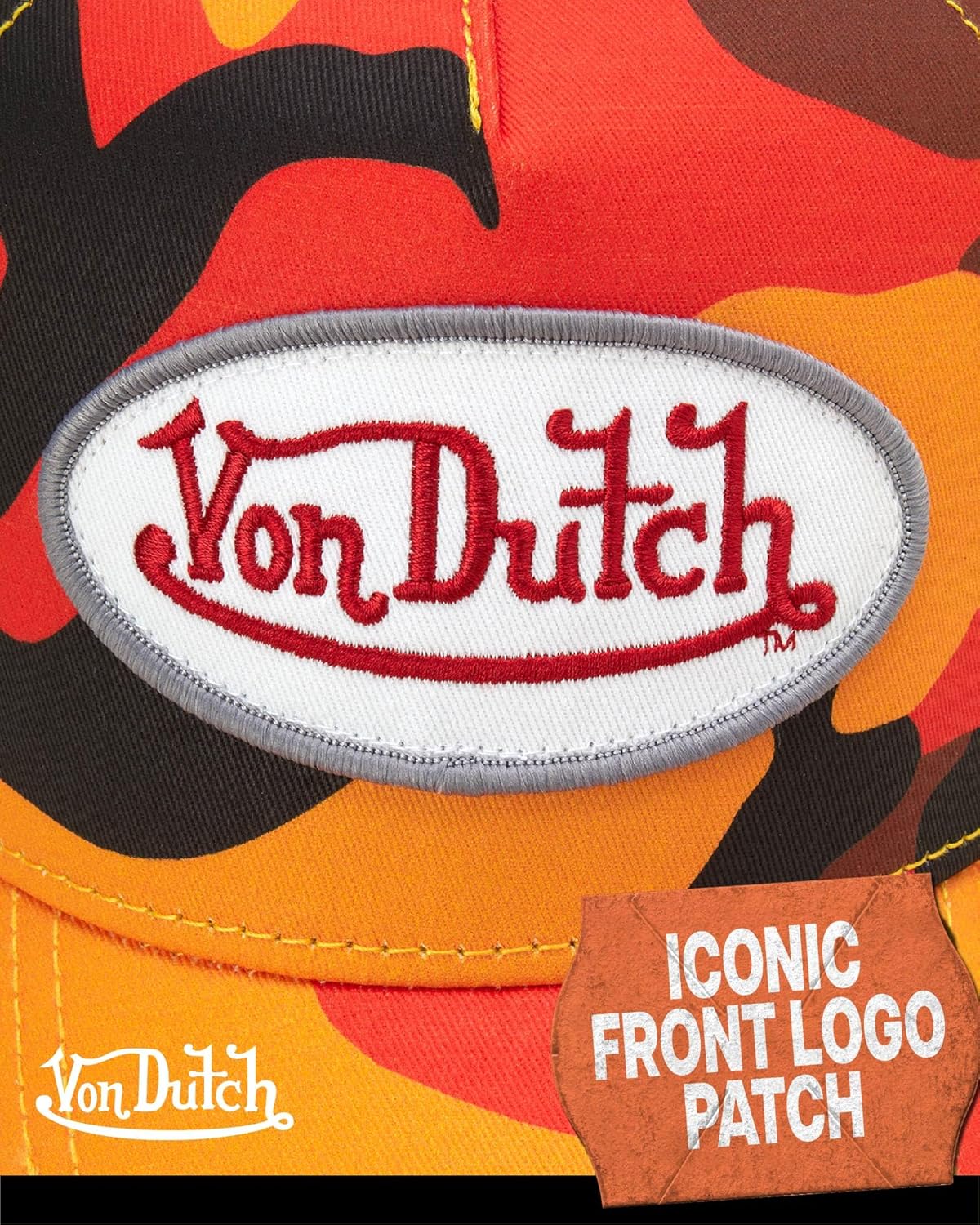 Von Dutch Monogram Trucker Cap - Retro Snapback Cap for Men and Women - Adjustable Snap Fit Panel, Mesh Rear, Curved Bill - Image 6