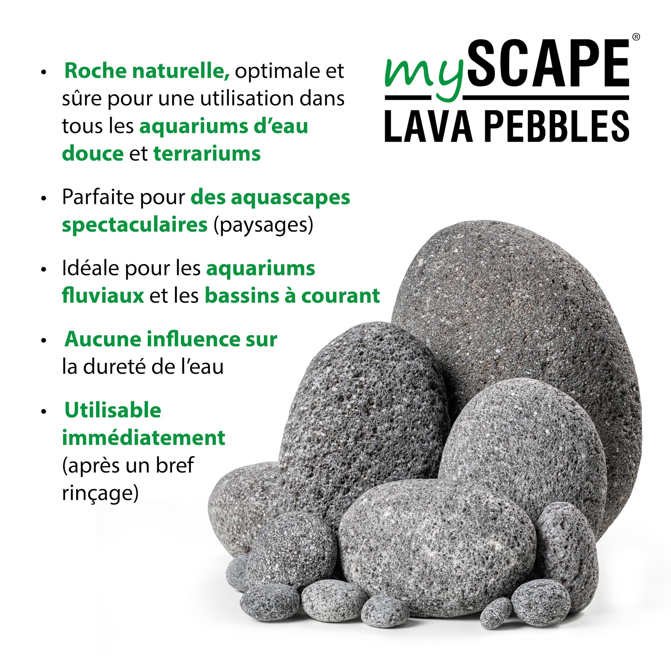ARKA mySCAPE-Lava Pebbles - pour aquascaping spectaculaire dans Aquariums d'eau Douce, supportent la Filtration Naturelle et créativité - 4