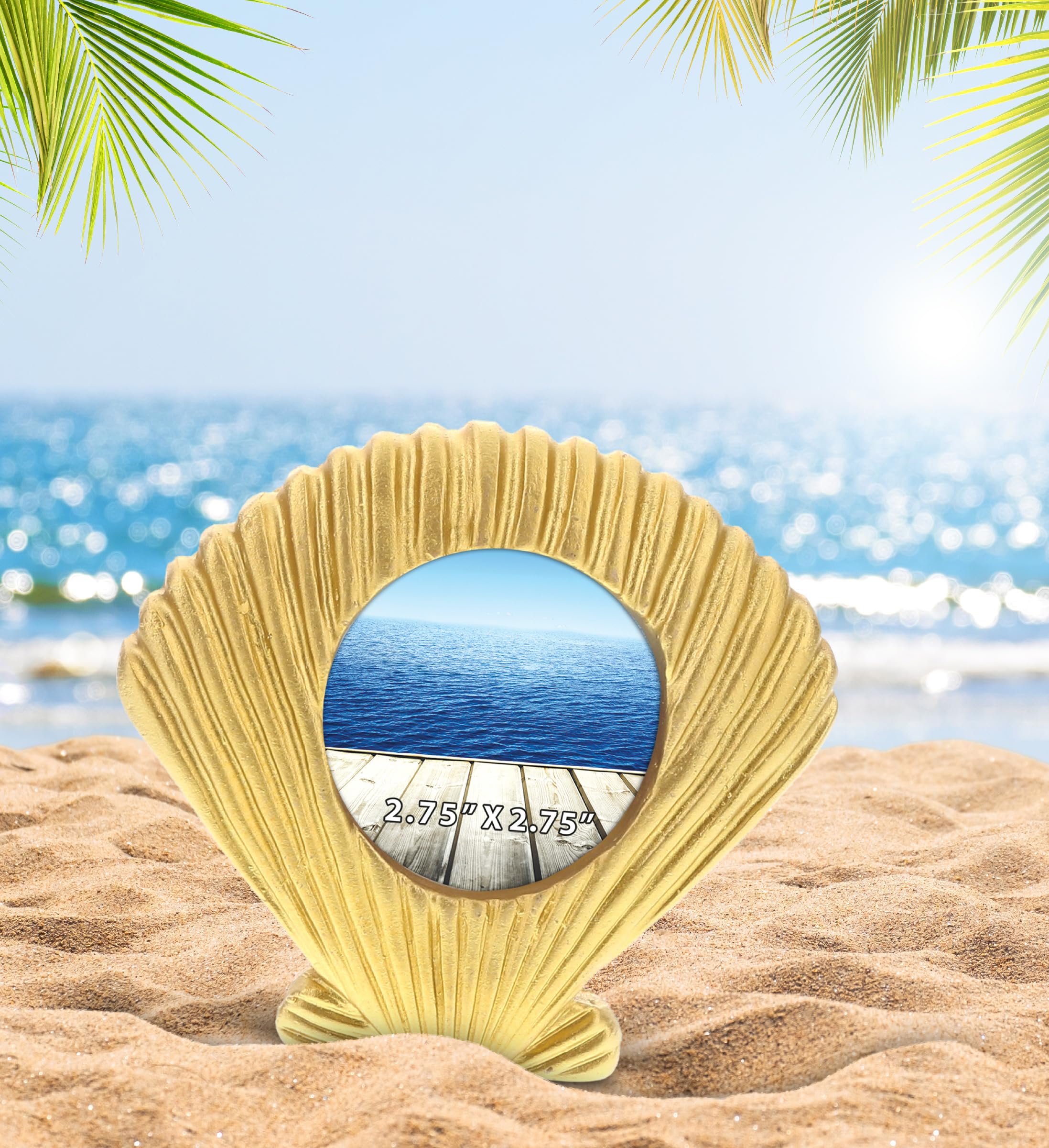 Amazon.com - CoTa Global Resin Gold Ocean Inspired 2.75x2.75 Beach