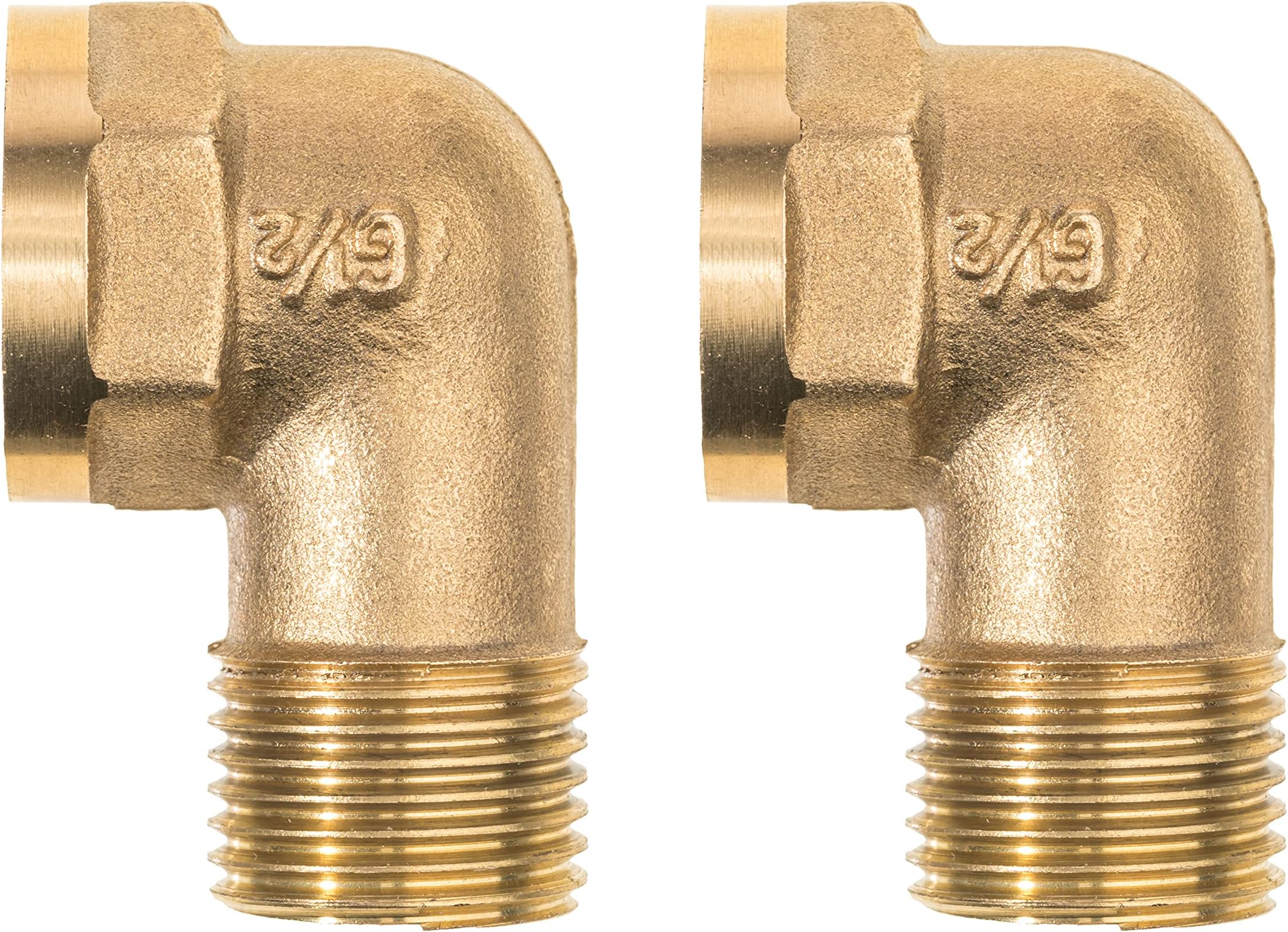 Wall Mount Faucet 90-Degree Elbow - DuraSteel Commercial Kitchen Faucet Space Saving Backsplash Kit - Heavy Duty 1/2" IPS Female x 1/2" IPS Male Brass Fitting, Pack of 2