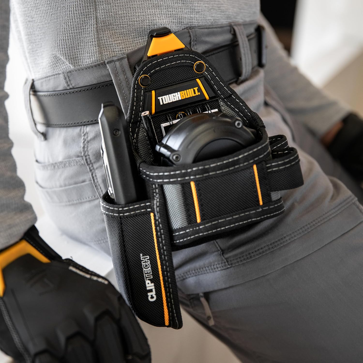 ToughBuilt ClipTech Series - Utility Pouch, Heavy-Duty Tool Pouch with Multiple Pockets, Secure Attachment & Storage for Jobsite Use