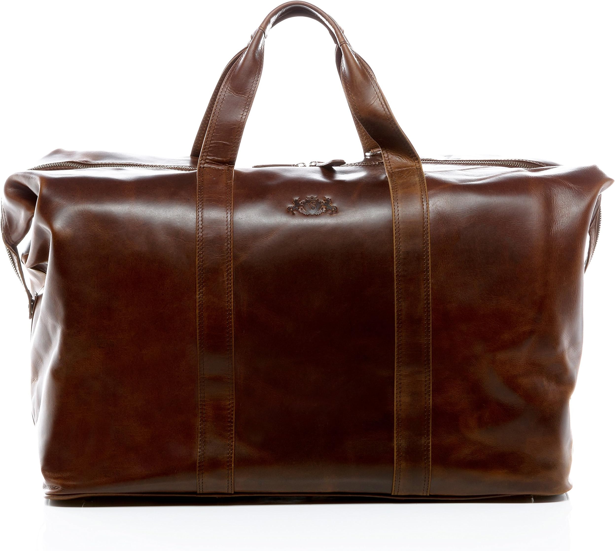 SID & VAIN travel bag CHESTER - weekender leather tan-cognac - duffel - sports bag