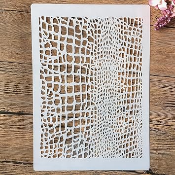 TIAMECH A4 Reusable Web Net Mesh Texture Stencil for Painting