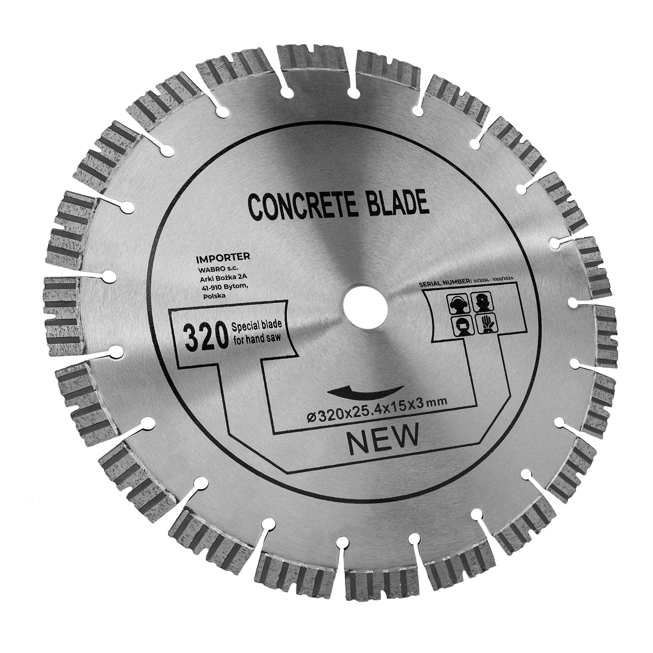 Disco de corte de hormigón para disco de corte de diamante WT320 Disco de hormigón armado