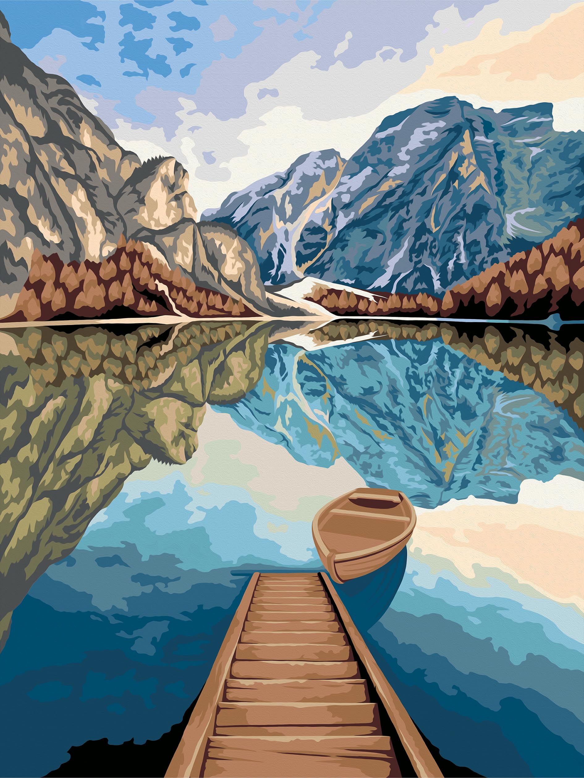 Ravensburger CreArt Trittico 'Le Cinque Terre' – Kit Per Dipingere Con I Numeri Per Adulti (14+), 3 Tavole, Colori Acrilici E Pennello Inclusi
