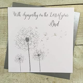 WHITE COTTON CARDS Sympathy Handmade Card - Loss of Dad DT174-D,16cm x 16cm