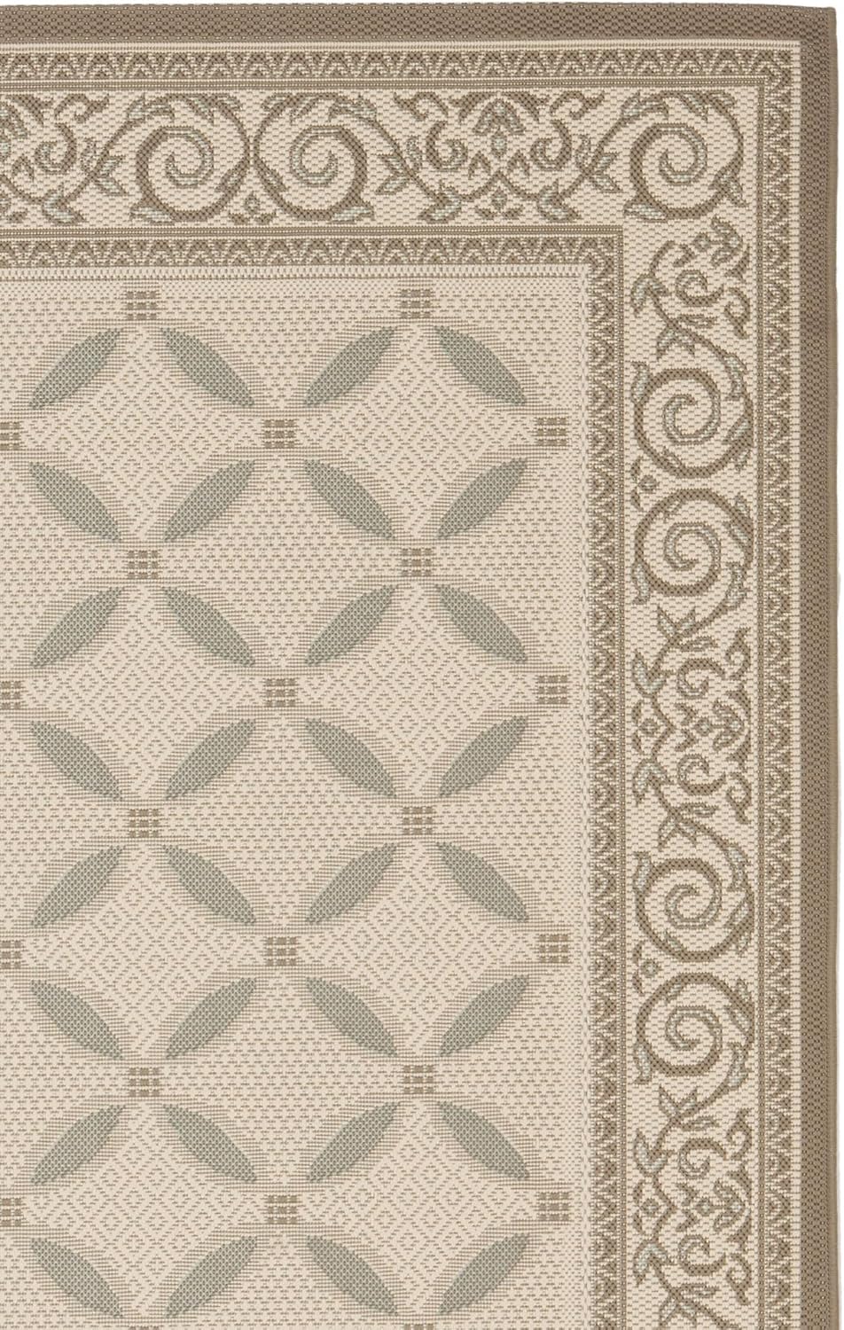 SAFAVIEH Courtyard Collection CY7107 Indoor/ Outdoor Non-Shedding Easy Patio Backyard Porch Deck Mudroom Area, 5'3" x 7'7", Beige / Dark Beige