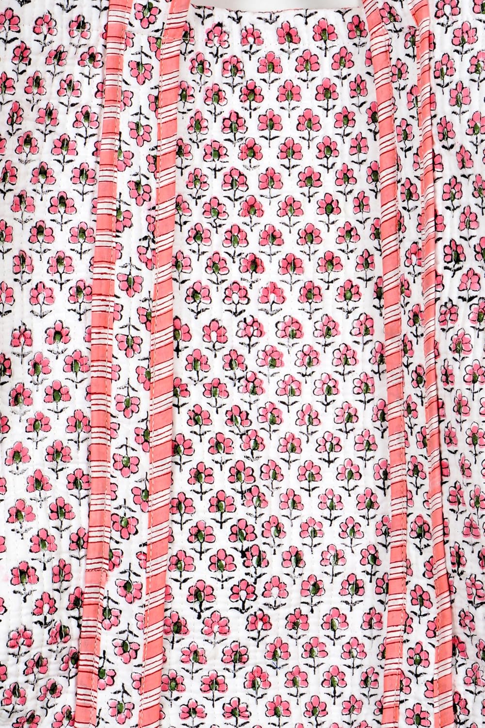 Quilted Cotton Handprinted Reversible Large multicolor Floral Tote Bag - Image 5